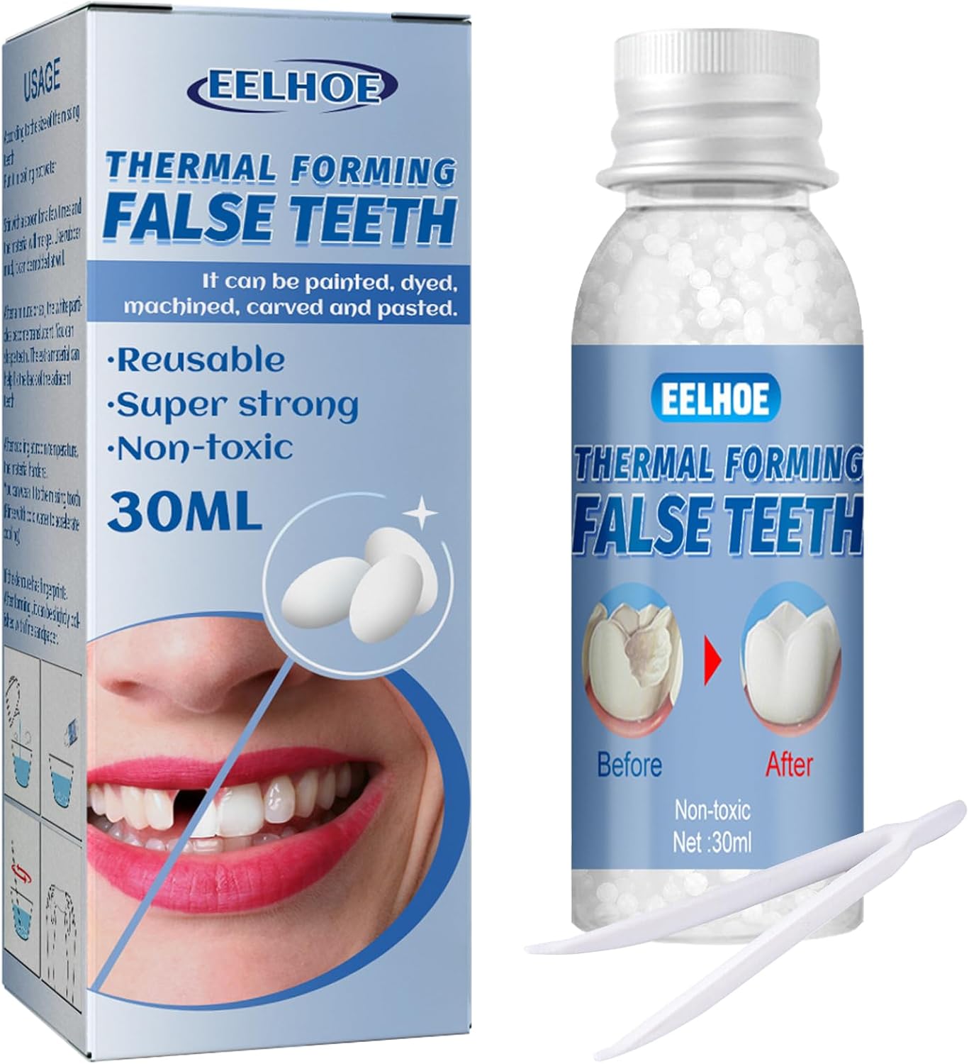 Eelhoe Thermal Forming False Teeth – DIY Temporary Tooth Replacement 🛠️🦷